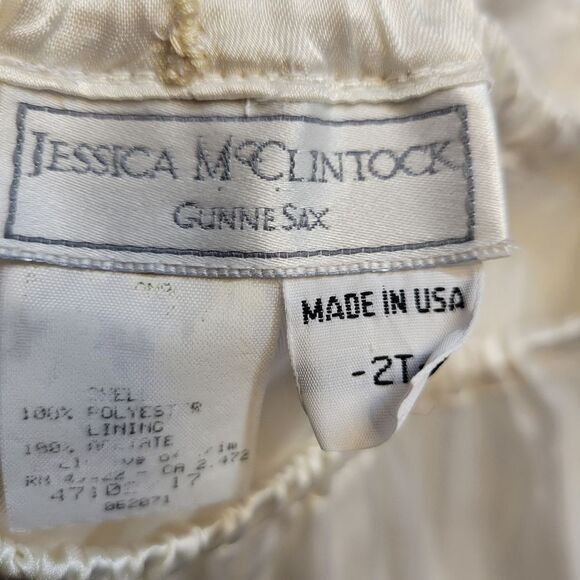 Gunne Sax Jessica McClintock White Lace Dress and Matching Bloomers Set Toddler - Picture 12 of 15